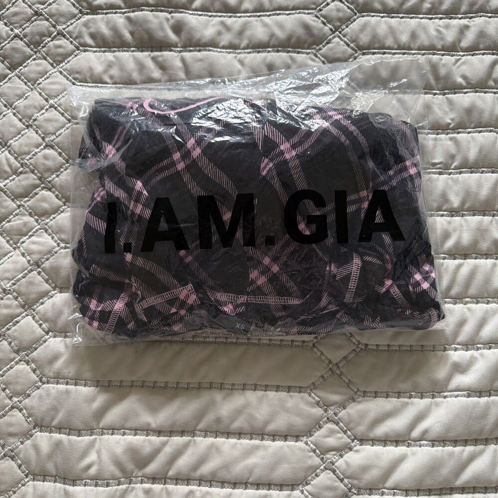 I.AM.GIA. Blare Hoodie & Trackpants Set BLACK WARPED PLAID XS - Picture 5 of 5